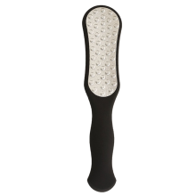 Removedor de calos, lixa para os pés com lixa de aço inoxidável para pedicure higiênica, cabo antiderrapante, lixa dupla face, remove pele morta.
