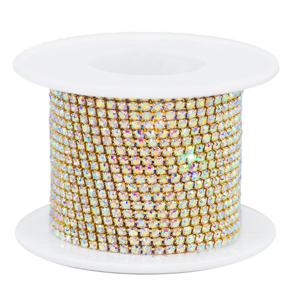 Shimmering Innovation: Crystal Rhinestone Chain, Environmentally Friendly And Super Glittering For Crafting And Decoration (10 Yards) For Nightclubs