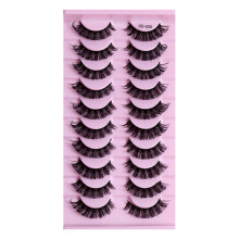 Dramatische sibirische Nerzwimpern, zarte künstliche Wimpern in Katzenaugenform für einen natürlich glamourösen Look, 10 Paar, Kunstfaser,