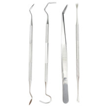 Kit essencial de higiene bucal, instrumentos odontológicos em aço inoxidável, design ergonômico, cabos antiderrapantes, ideal para camping,