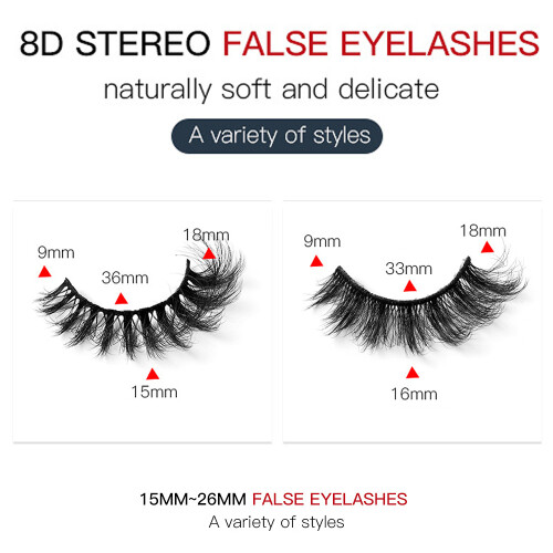 Άνετες βλεφαρίδες Faux Mink με εντυπωσιακό μακρύ όγκο, μαλακό υλικό για αφράτες 2
