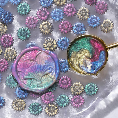 Siegel wax beads with flowers, for sealing wedding invitations, 100 pieces Ref: 6830