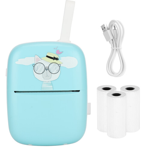 Portable Mini Printer for iOS Android, Bluetooth Thermal Printer with App Control Supports Photo Memo Label Printing High Resolution Inkless Wireless