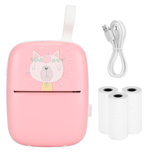 Portable Mini Printer for iOS Android, Bluetooth Thermal Printer with App Control Supports Photo Memo Label Printing High Resolution Inkless Wireless