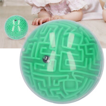 3D Maze Ball Brain Game Toy, Green, 10cm, for Kids 6+