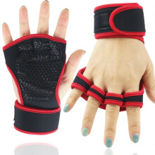 Gym Gloves Non-Slip Half Finger Weight Lifting Gloves for Fitness Training and Bodybuilding - Size M, Red