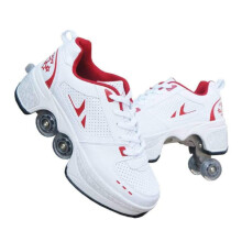 Ice Skates Pulley Shoes Multifunctional Deformation Roller Quad Skating For Adults And Children Red35