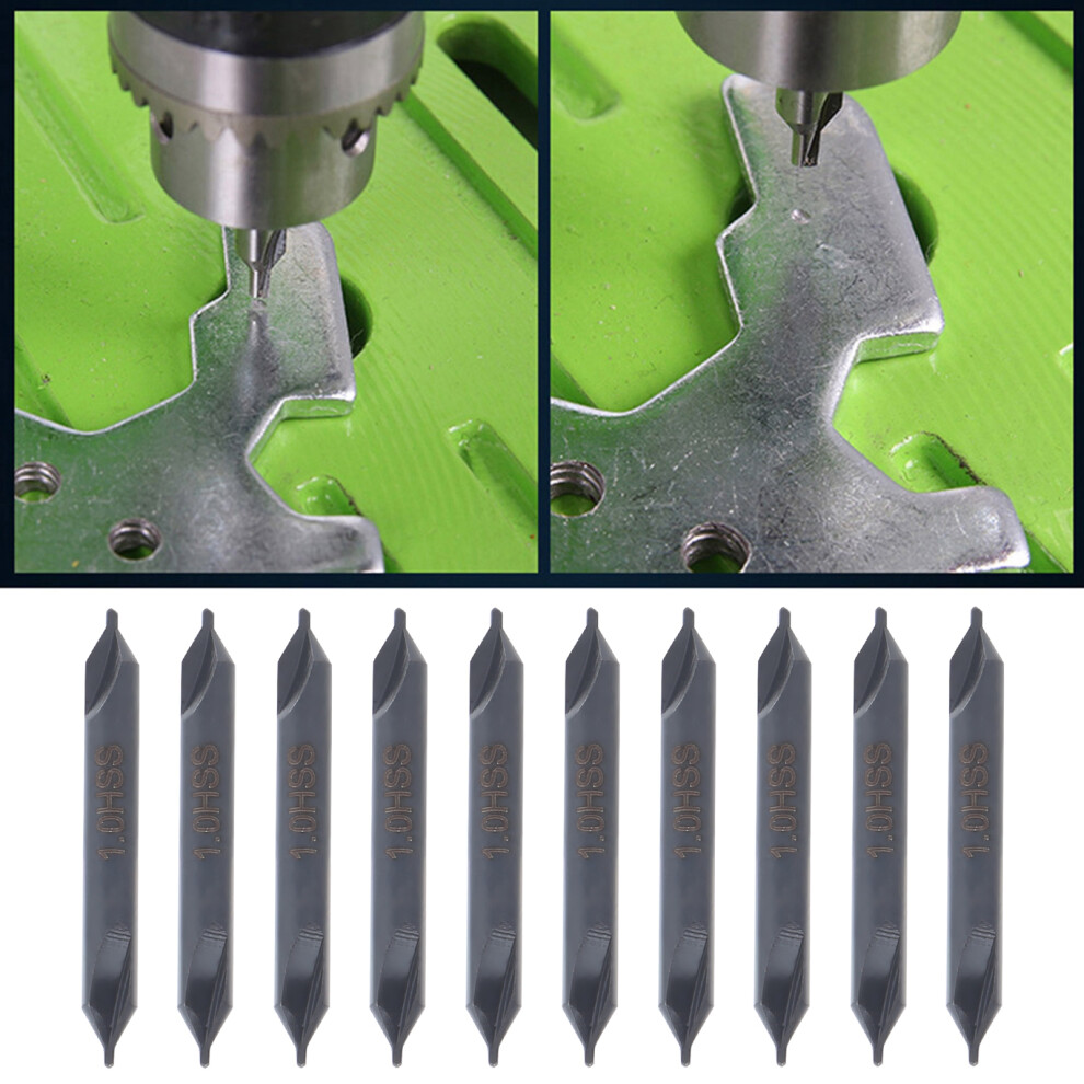 10Pcs 1Mm Hss Center Drill Bits, Stainless Steel, 34Mm Length 8401379402396