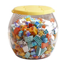 Transparent Toy Storage Box with Lid, Round Yellow 2 in 1 Storage Stool for Playroom and Bedroom