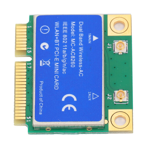 Kompatibel med bærbar computer, internetbrowser, understøttet Mini PCI-E-kort, trådløs netværksadapter, dobbeltbånd, Bluetooth-understøttelse, 2