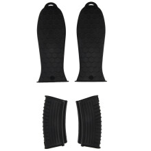 4 Pack Silikon Heiß Griff Halter Abdeckung Guss Eisen Braten Pfanne Griff Abdeckung Topf Griff Halter HüLse HüLse HitzebestäNdig -Schwarz