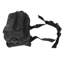 Marsupio in canvas per uomo, grande capacità, nero, sport e jogging