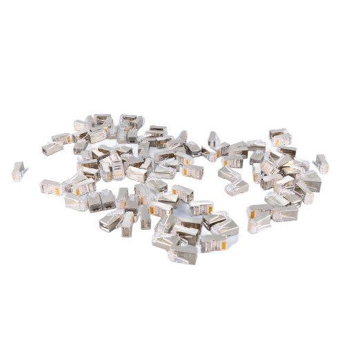 100Pcs CAT6 RJ45 Metal Shielded Connectors Ethernet Shielded Plug Kit