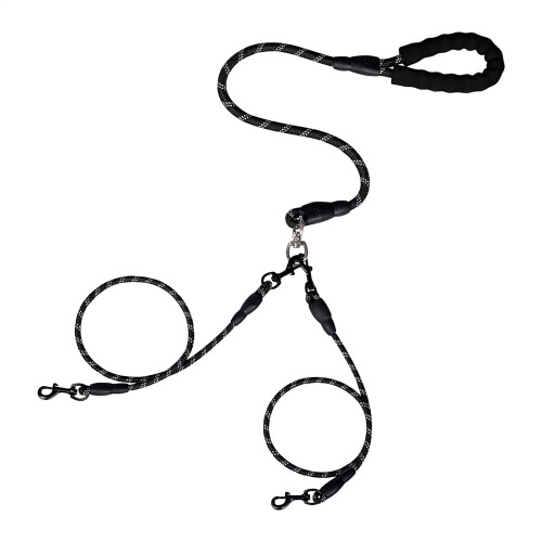 Double Leash for Two Dogs, Durable Adjustable Prevents Tangling  Split Rope Ref: 9897