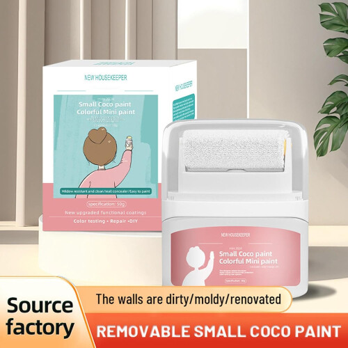 White Interior Paint, Small Drywall  Kit, Portable Paint Roller Brush 2