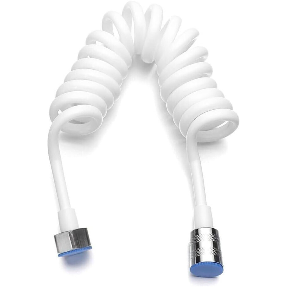 Flexible Antiwrap Shower Hose 1.5/2/3 Meter Bath Sprayer Connecting Pipe For Toilet Bidet Water Lines (White, 1.5 Meters) 1.5 Meters White 9094768857809