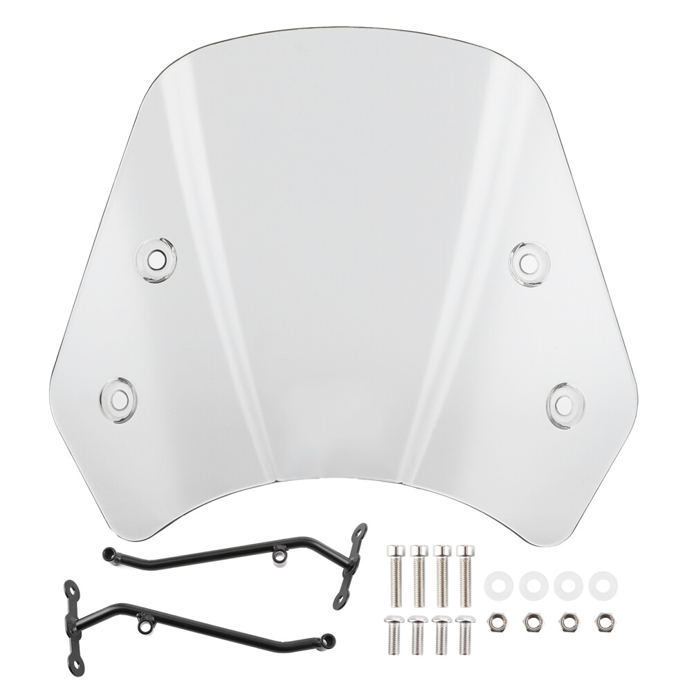 Motorcycle Windshield For Leoncino 500, Wind Deflector With Long Stents Design Aluminum Alloy And Pc Windscreen For Enhanced Wind Deflection, Sturdy 9358999268460