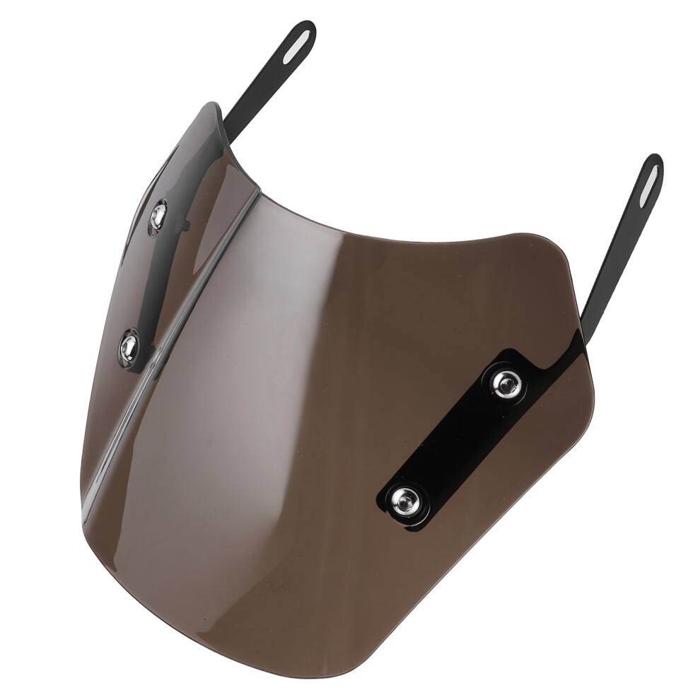 Universal 5Â7In Motorcycle Wind Deflector Screen With Bracket Tawny 8481379405702