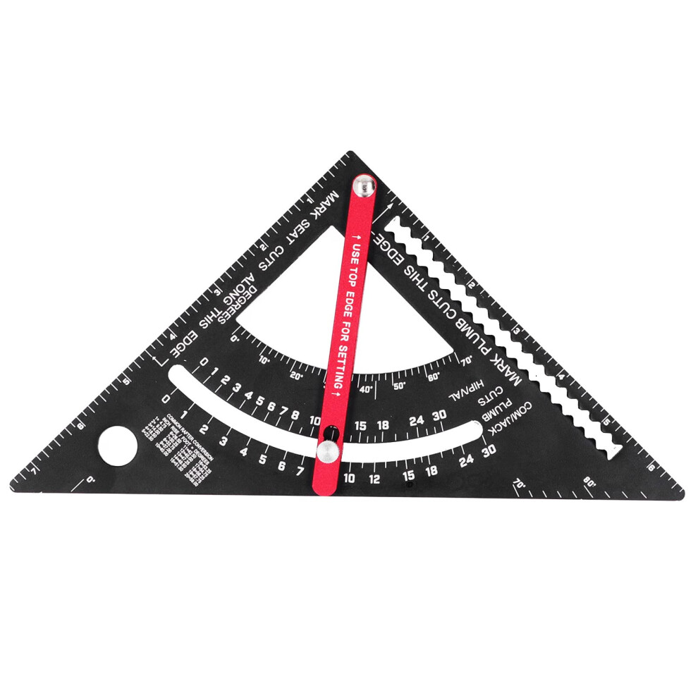 Woodworking Triangle Ruler Sturdy Aluminum Alloy Goniometer For Cutting 7Inch Angle Measurement Tool 9199774604987