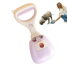 Dog Pooper Scooper, Dog Poop Picker Portable Kitten Poop Grabber with Storage Bag, Purple