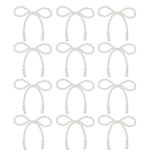 12Pcs White Imitation Pearls Bowknot Cake Decoration Cake