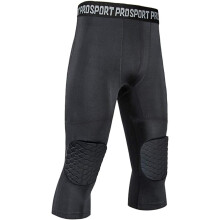 Men's Padded Sports Leggings, Quick Dry System Compression Football Pants with Moisture Wicking Technology, Flexible Waistband Design for Soccer Rugb