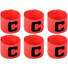 Concise 'C' Sign Elastic Captain Armband, Professional Match Use for Youth & Adult with Adjustable Velcro Closure (6 Pieces) For Nightclubs