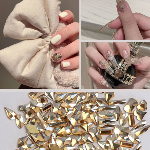 Ποικιλία 3D Nail Art Charms, Αφρώδη κρύσταλλα πολλαπλών σχημάτων με ανάμεικτα γυάλινα 2