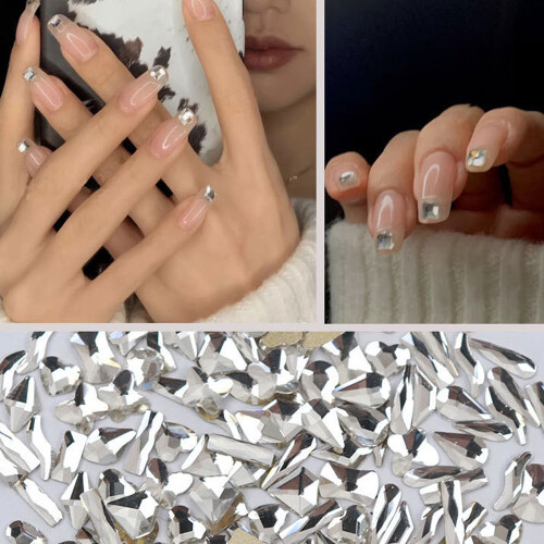 Ποικιλία 3D Nail Art Charms, Αφρώδη κρύσταλλα πολλαπλών σχημάτων με ανάμεικτα γυάλινα 2