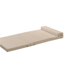 Folding Mattress Memory Foam 70x200 cm, 5 cm Thick, Ivory White, Portable Floor Bed Topper For Camping