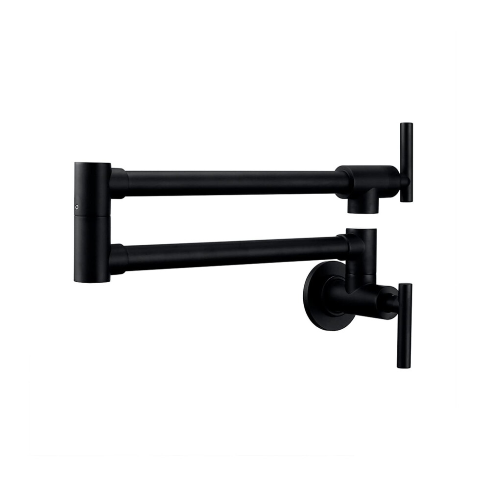 Pot Filler Faucet, Wall Mounted, Swivel Folding Retractable, Brass Flow Kitchen Tap, Matte Black 9199774131278