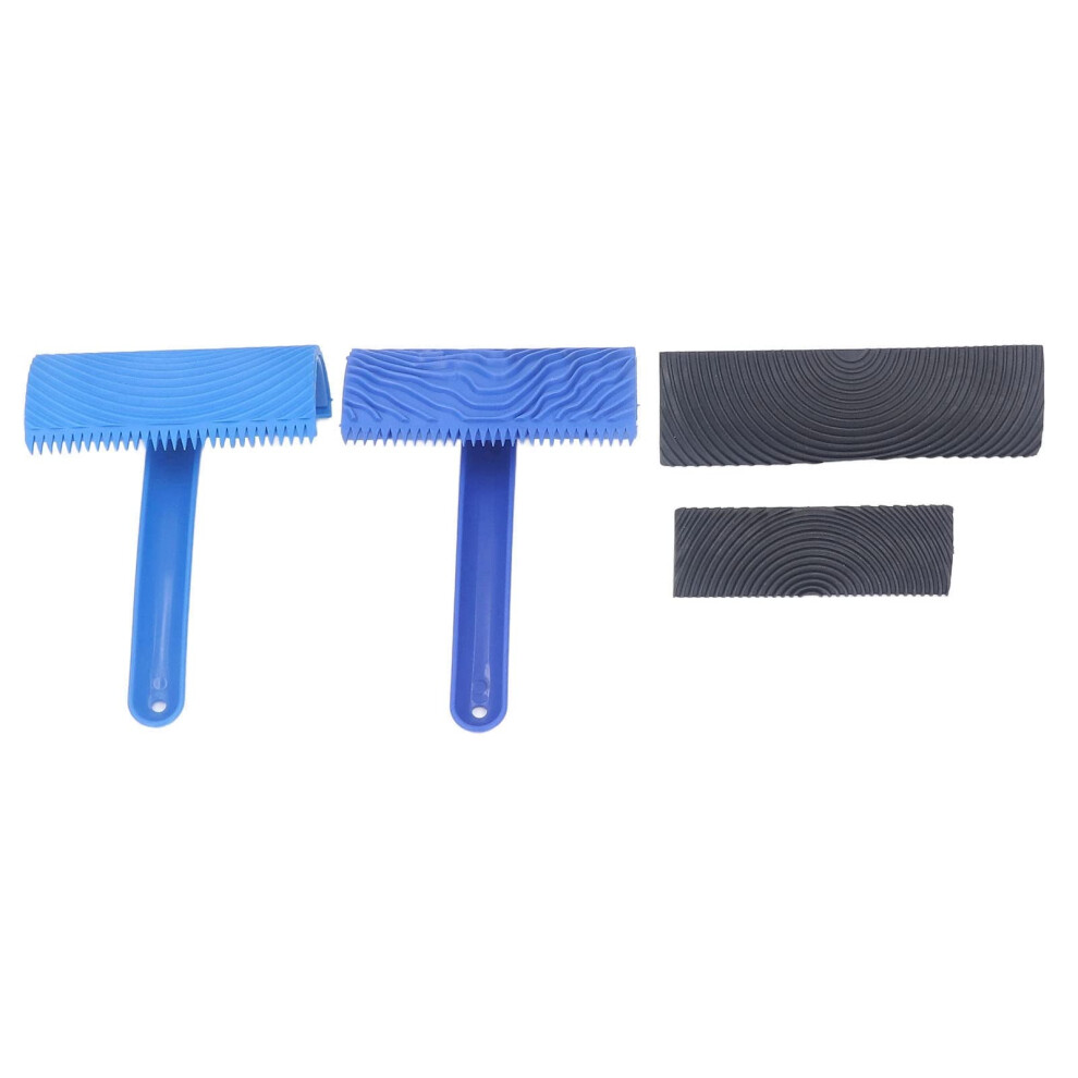 Wood Grain Tool, Wood Grain Painting Tool Set, Rubber Wood Grain Painting Tool, Soft Rubber, 4Piece Wood Grain Roller With Handle, Paint Roller. 9094768858349