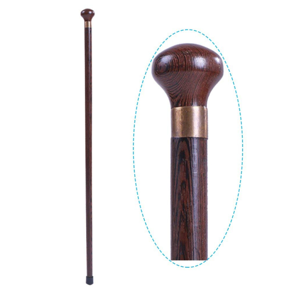 Wooden Walking Cane with Ergonomic Handle and NonSlip Rubber Tip for Elderly Balance, Wenge