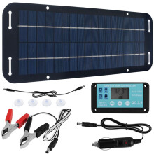 20W 12V Zonnepaneelkit Solar Druppellader USB-Voeding Draagbare Mobiele Telefoon Outdoor Waterdichte Power Bank