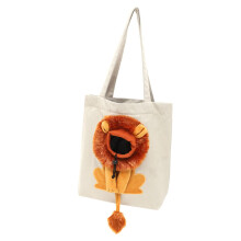 Shoulder Bag Cat Carrier Backpack Pet Carrier Travel Bag for Cats Canvas White