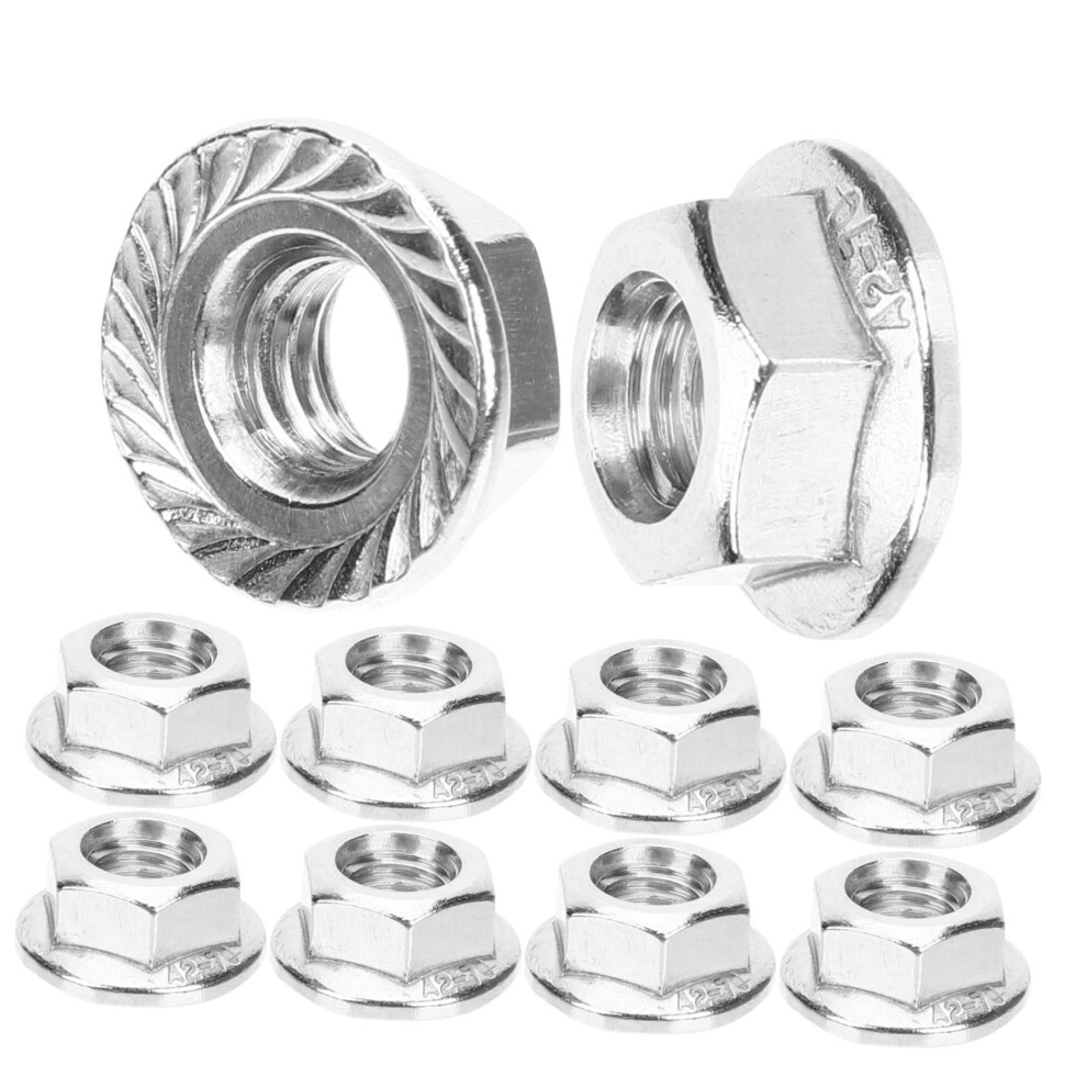 10 Pieces Of Selflocking Stainless Steel Flange Nuts For Diy Construction And Electrical Appliances 9187378867617