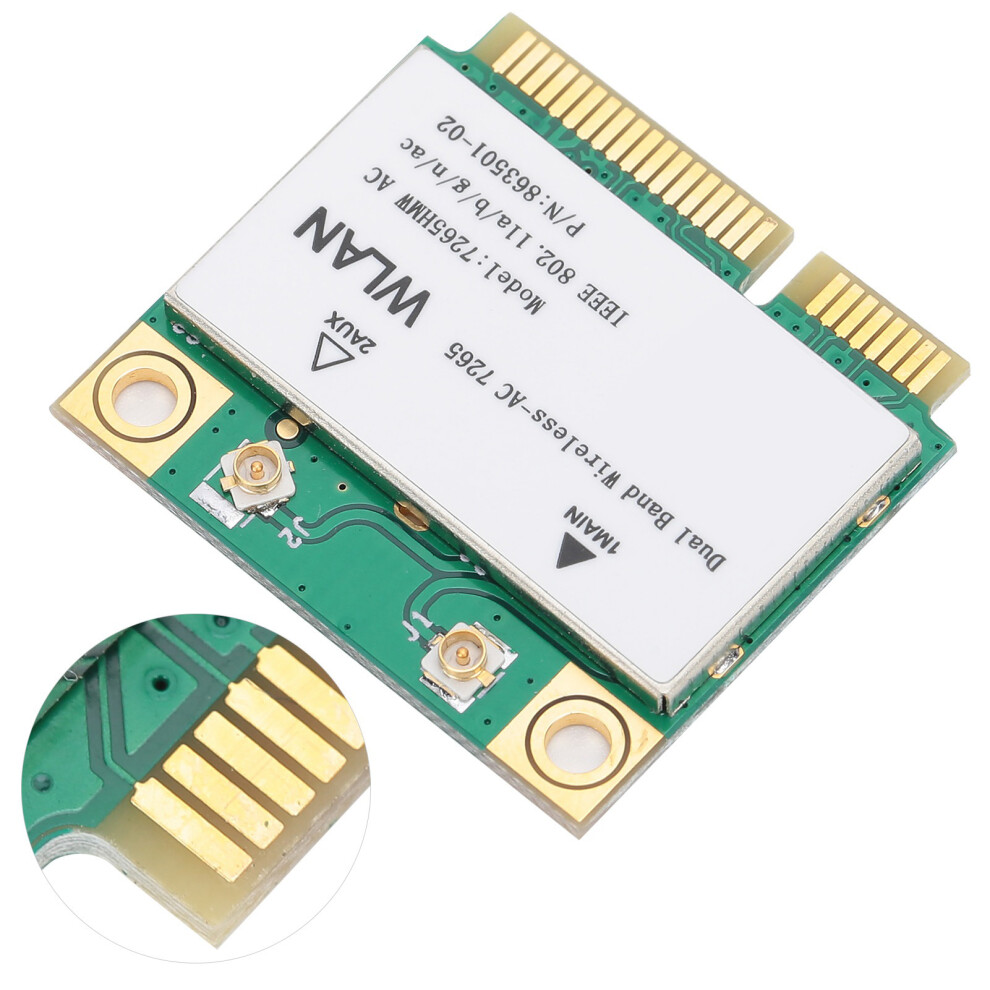 Dual Band 7265Hmw Mini Pci-E Wifi Bt4.2 Wireless Network Card, 2 Antennas 4051379411030