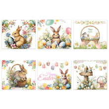 6 Stück bunte Ostern-Aufkleberbögen für Kinder, wasserfeste