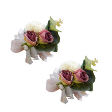 2-teilige elegante Handgelenkkorsagen für-Pflaume