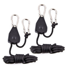 2pcs 1/8 Inch Heavy Duty Adjustable Grow Light Hangers with Nylon Rope Clips for Indoor and Outdoor Plants