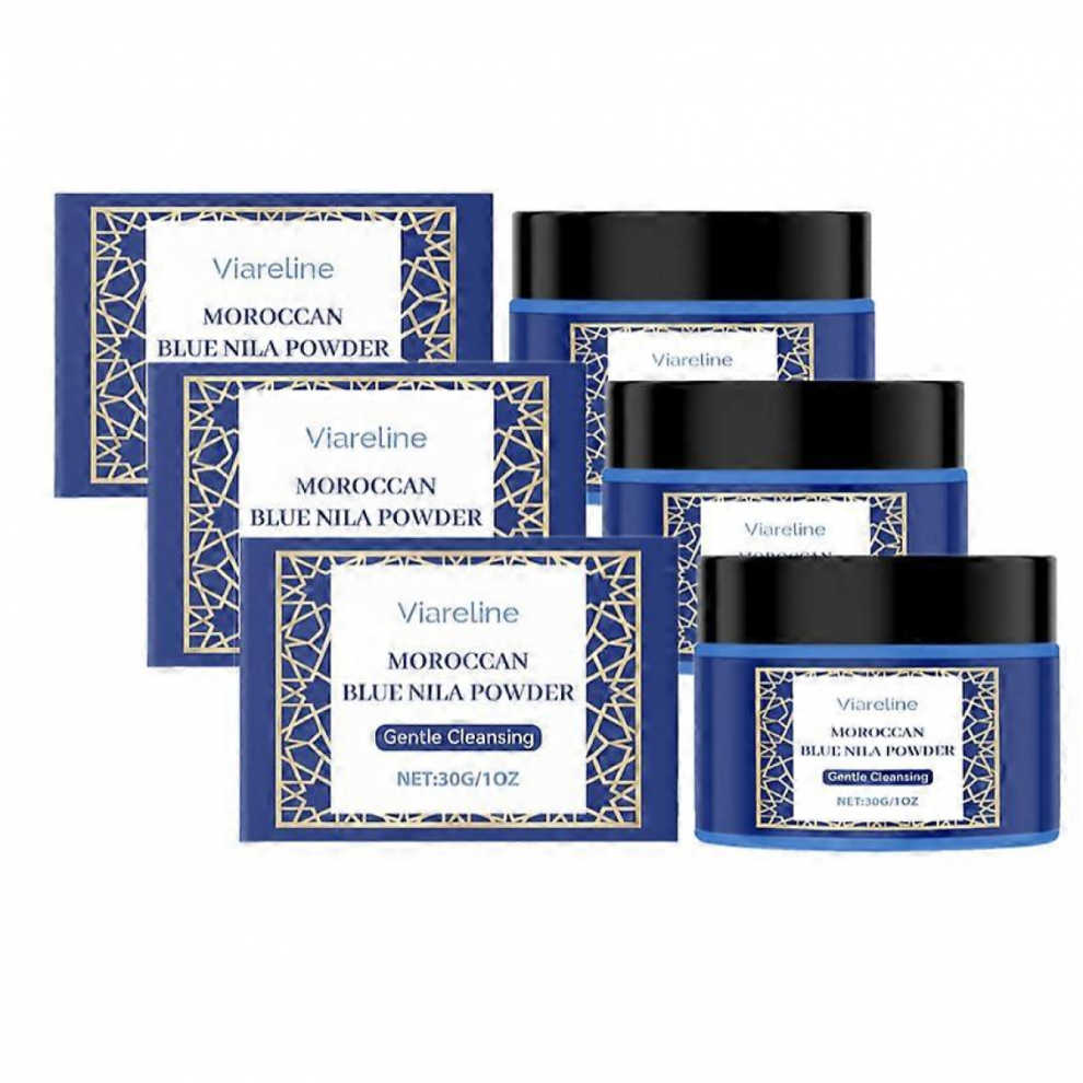 (3PCS) Moroccan Nila Powder Clay Mask 2025, Brightening & Smoothing with Indigo