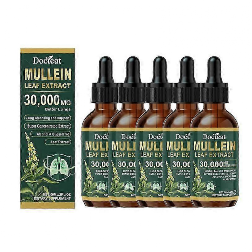 (5PCS) 1-10x Mullein Leaf Extract Drops: Lung Cleanse, Detox & Immunity Boost