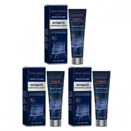 (3pcs) Men's Intimate Depilatory Cream: No Irritation, Smooth Skin in Minutes for Pre-Date Grooming