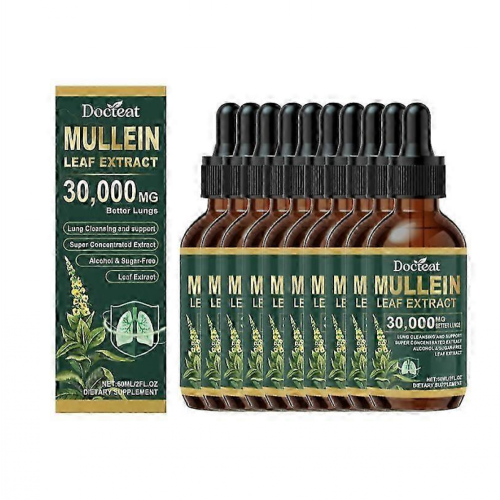 (10PCS) 1-10x Mullein Leaf Extract Drops: Lung Cleanse, Detox & Immunity Boost