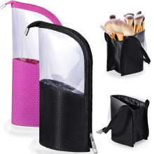 Professionelle Make-up-Tasche für Künstler auf Reisen, strapazierfähig und kratzfest, mit kompaktem, klappbarem Pinselhalter (faltbar und leicht