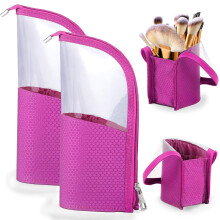 Professionele organizer voor make-upkwasten, waterbestendige nylon staande tas, multifunctioneel en milieuvriendelijk, zacht transparant TPU voor op