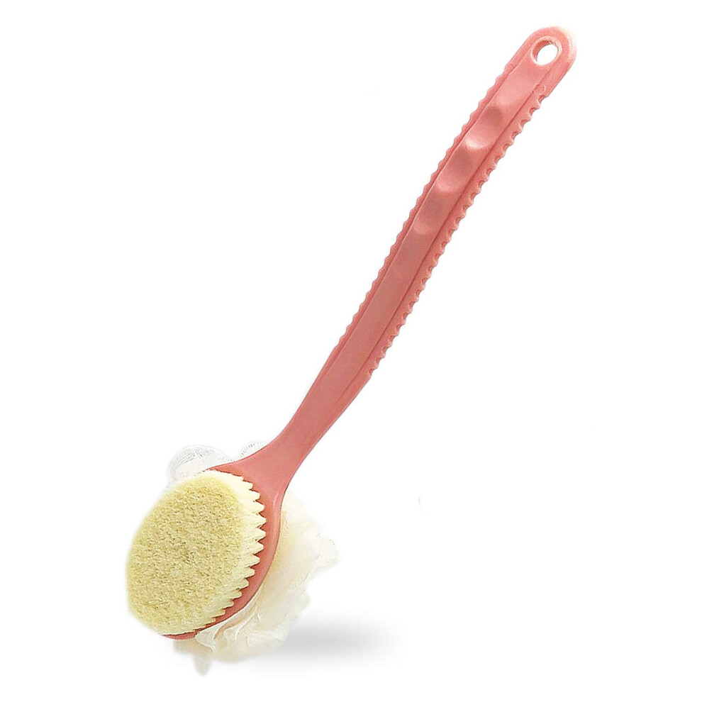 Deluxe Shower Bath Brush, Skin Exfoliating Tool With Bristles And Loofah, Stimulates Blood Circulation Through Wet Or Dry Brushing, Massage Bristles
