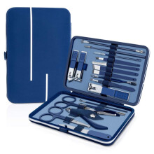 Kit de manucure et pédicure, 18 outils, coffret de manucure en acier inoxydable, système de soin des ongles professionnel, étui de voyage inclus,