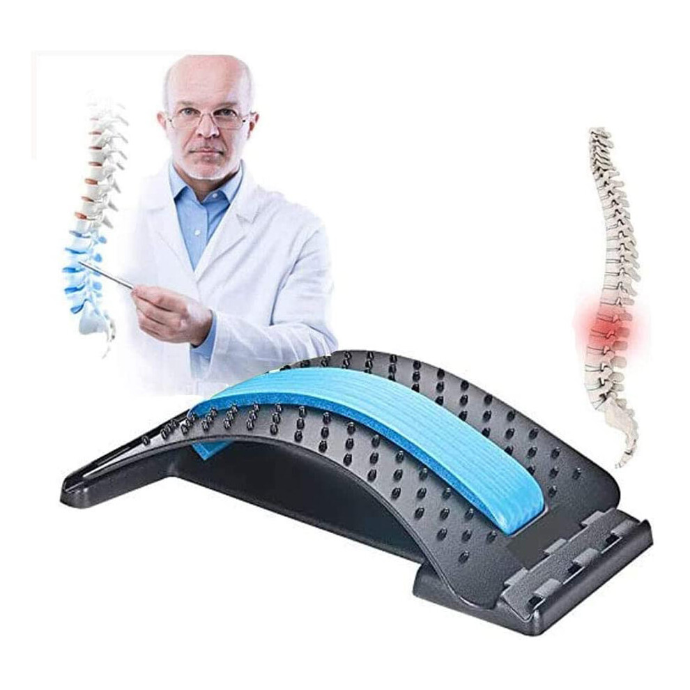 Lumbar Support Stretcher for Posture Correction, Back Massager with 94 Massage Contacts and 3-Level Adjustable Settings, Designed for Lower Back Pain