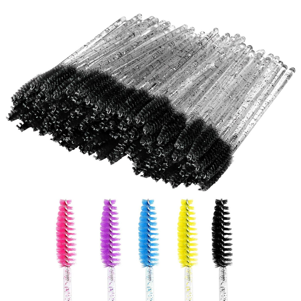 Professional Grade Tools Hygienic Crystal Handle, Rich Bristles Spoolies For Disposable Mascara Brushes, 200PCS For Halloween Parties For Nightclubs